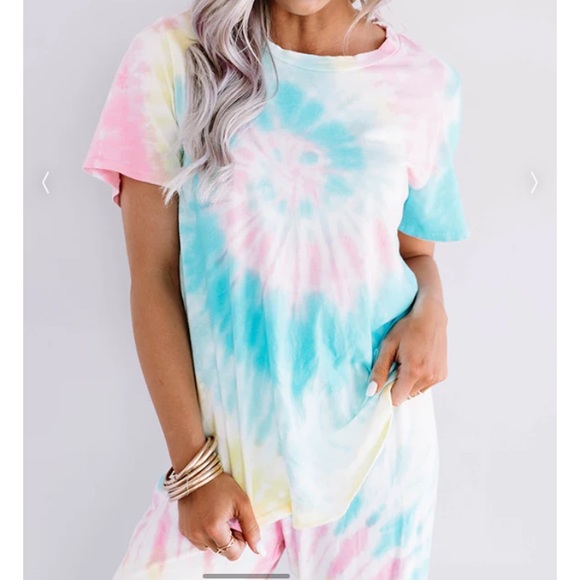 NWT 1 4 3 STORY OCEANSIDE 🌊 DREAMING TIE DYE TEE & JOGGER (SET)-BLUE🩵, M, BNWT - Picture 3 of 12